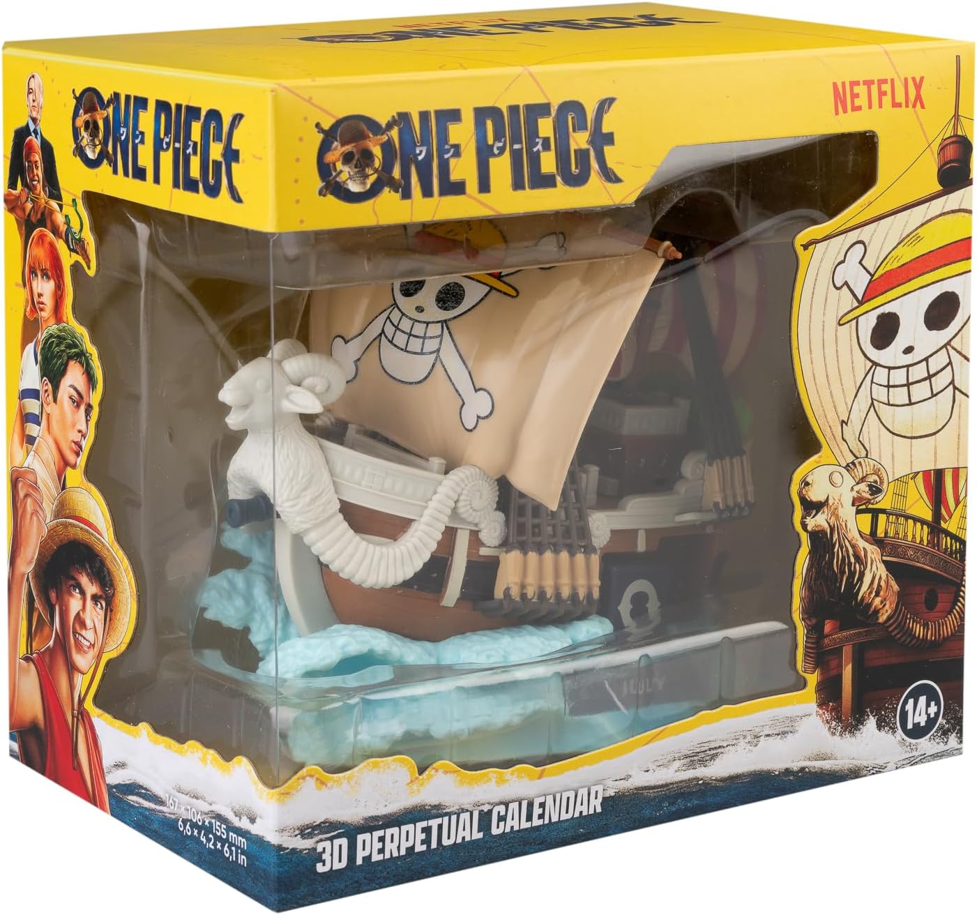 Calendario Perpetuo 3D Going Merry One Piece – Decoración Oficial en Resina Pintada a Mano