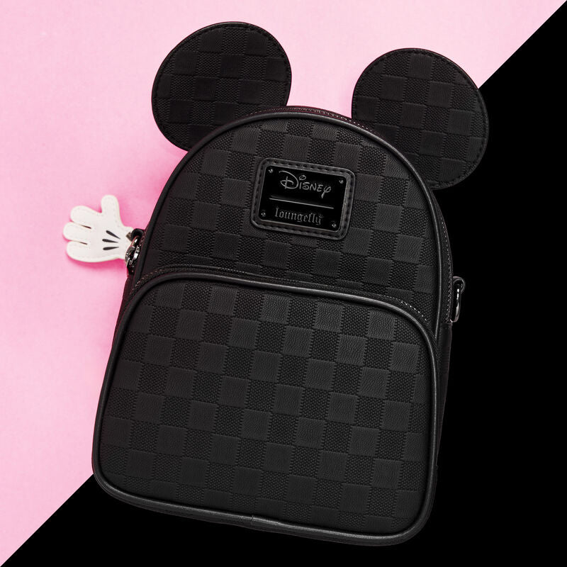 Loungefly Bolso Cruzado Mickey Orejas - Edición Limitada, Correa Desmontable y Multiple Espacios