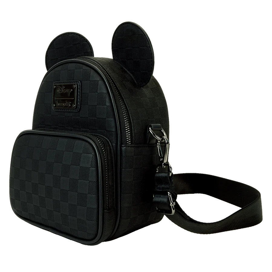 Loungefly Bolso Cruzado Mickey Orejas - Edición Limitada, Correa Desmontable y Multiple Espacios