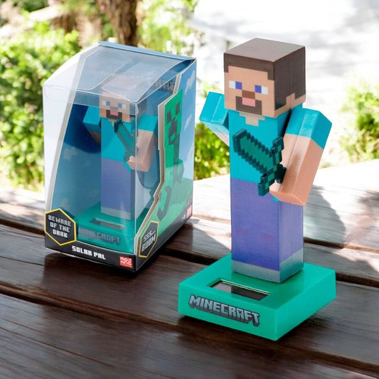 Muñeco Solar Steve Minecraft con Movimiento