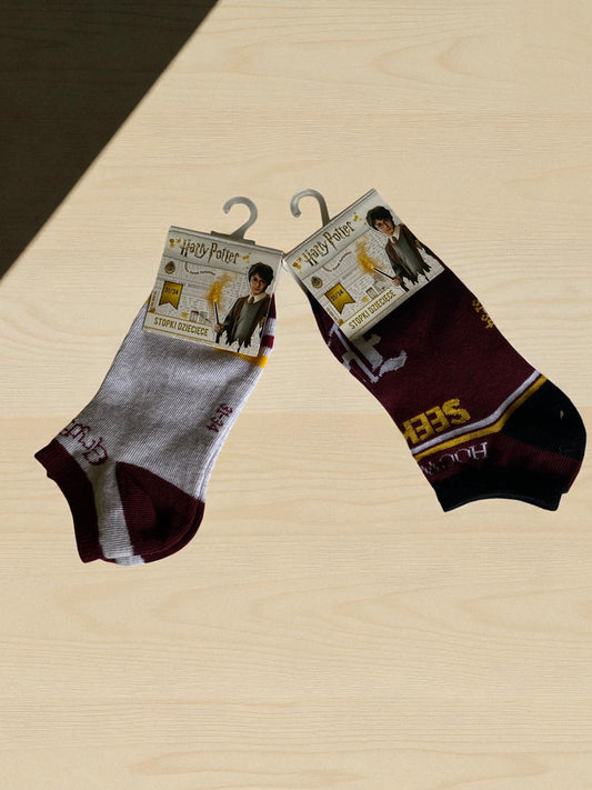 Pack 2 calcetines Harry Potter Gryffindor + Hogwarts – 75% algodón”