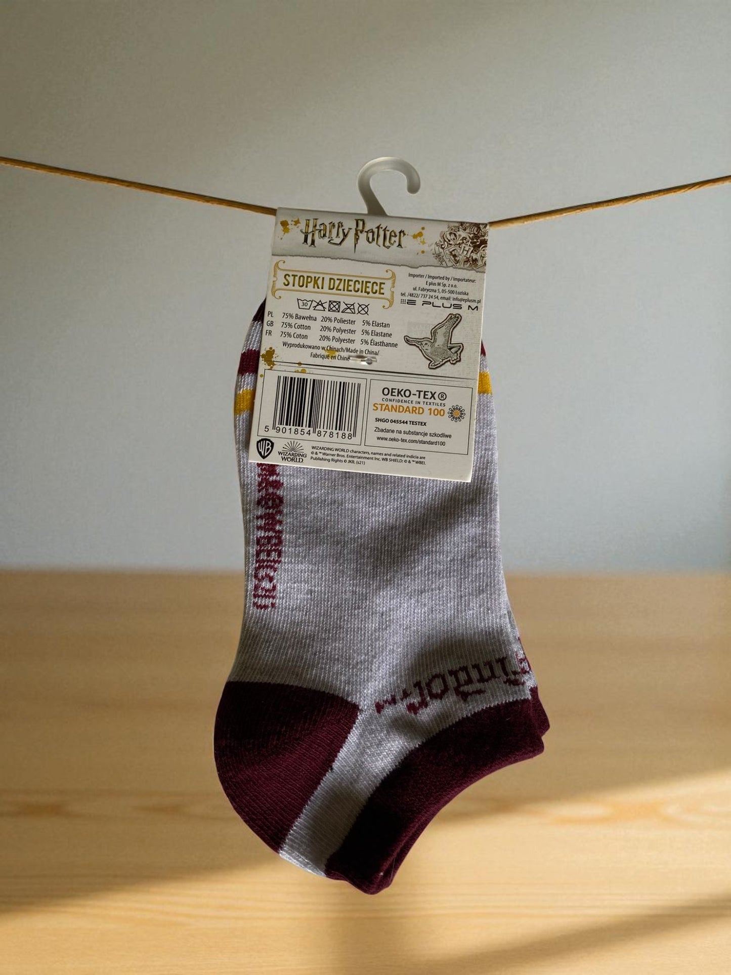 Pack 2 calcetines Harry Potter Gryffindor + Hogwarts – 75% algodón”