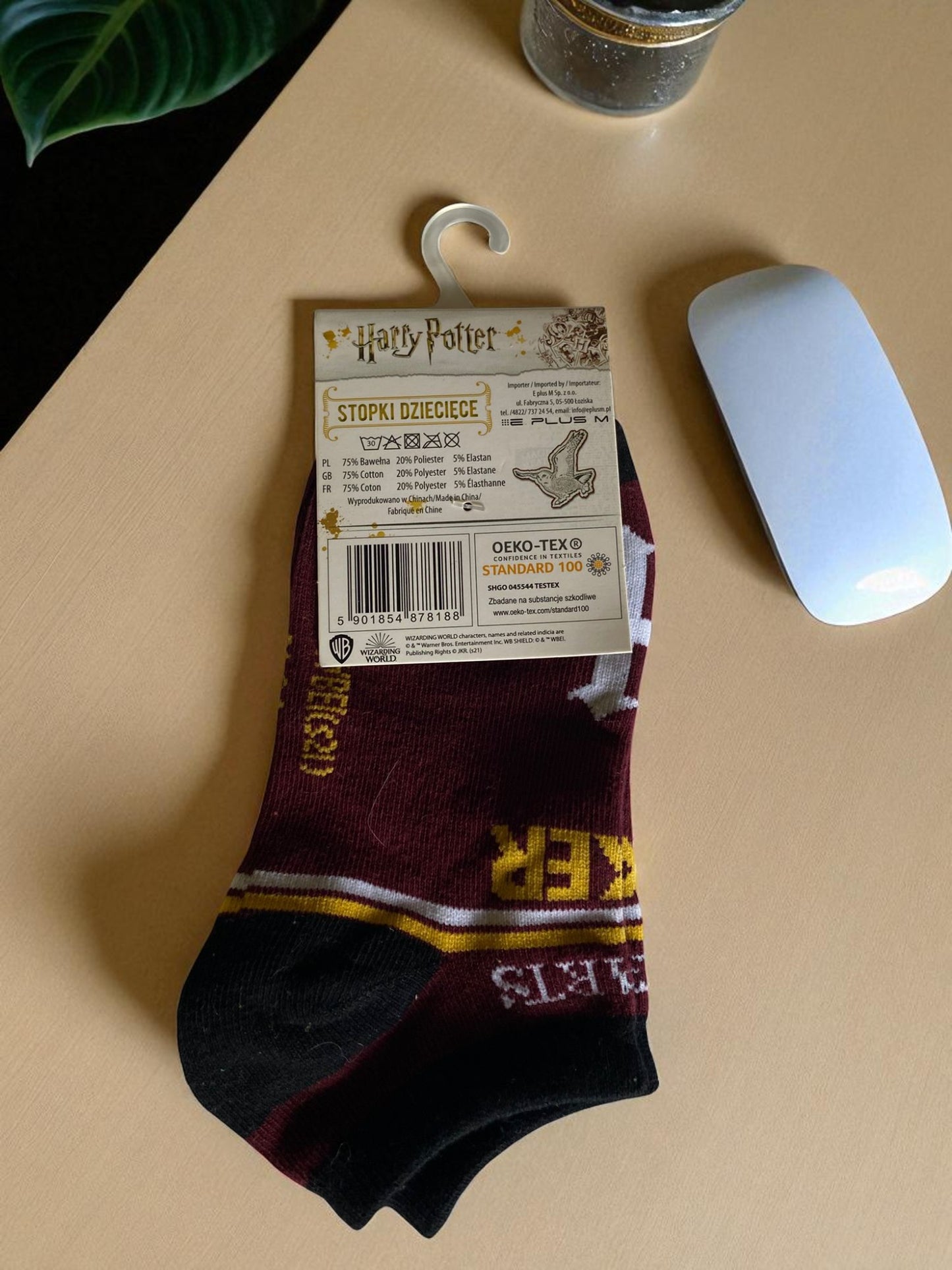 Calcetines cortos infantiles Harry Potter Gryffindor – 75% algodón”