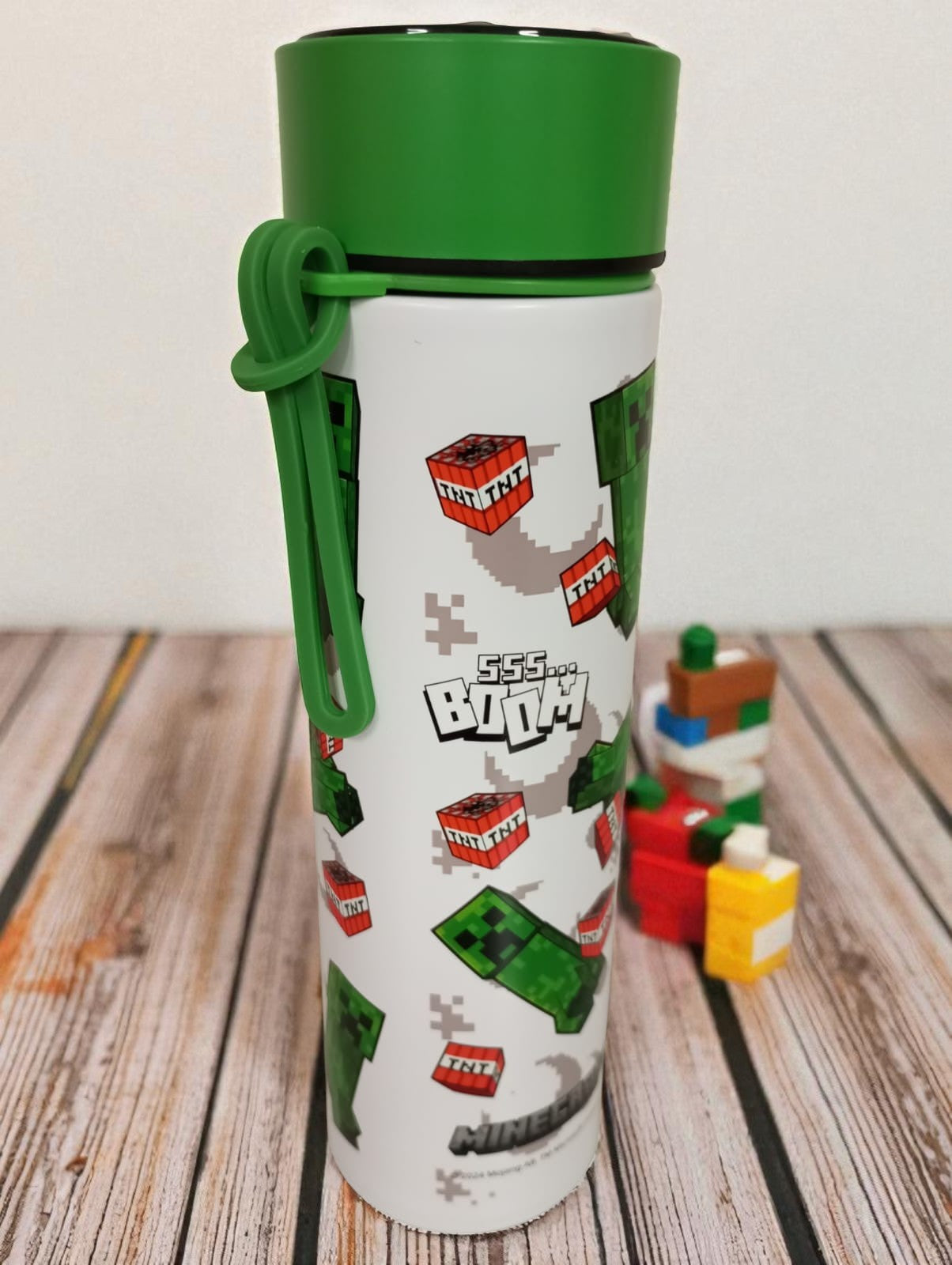 🎮 TERMO MINECRAFT ORIGINAL 450ml + Termómetro ⚡ ¡Perfecto para Pequeños Gamers! Mantiene Frío Todo el Día