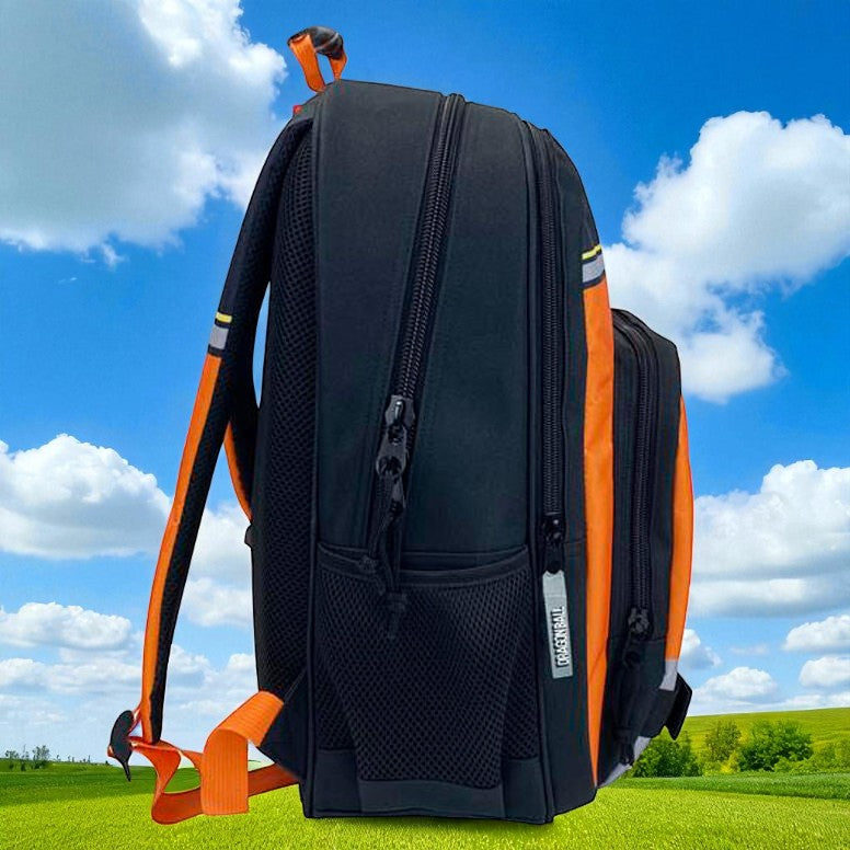 Mochila Dragon Ball Goku 42cm Adaptable Poliéster - Anime Escolar Original"