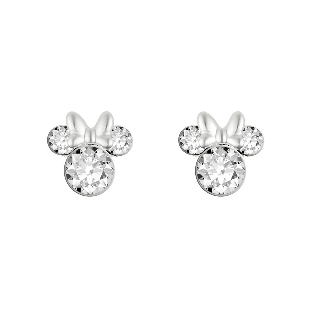 Set Pendientes Plato Minnie Disney - Bisutería Plata + Bandeja Oficial