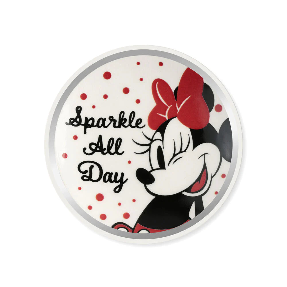Set Pendientes Plato Minnie Disney - Bisutería Plata + Bandeja Oficial