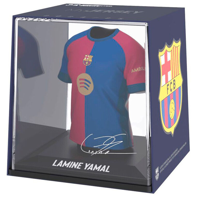 Mini Camiseta Lamine Yamal FC Barcelona 9.5 cm – Figura Oficial con Estuche, Edición Limitada