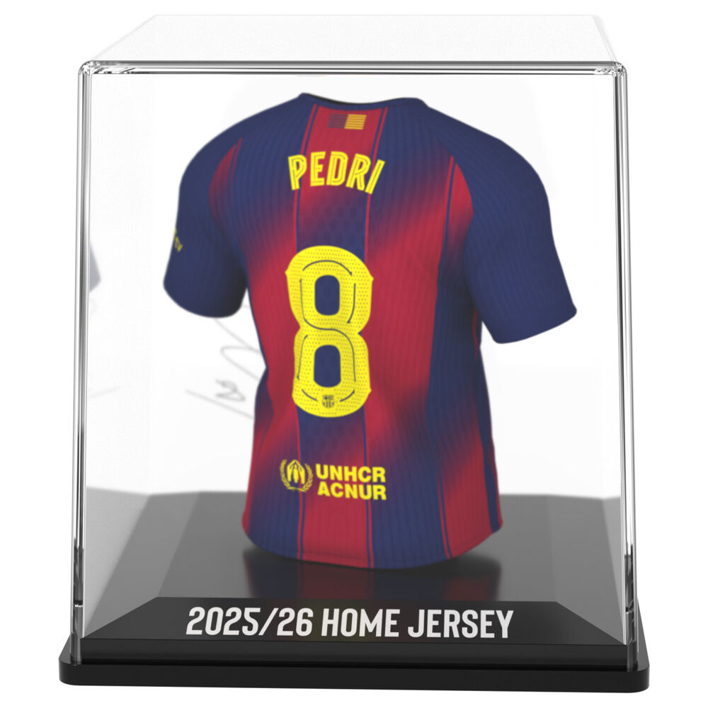 Mini Camiseta Pedri FC Barcelona 9.5 cm – Figura Coleccionable Oficial con Estuche, Edición Firmada