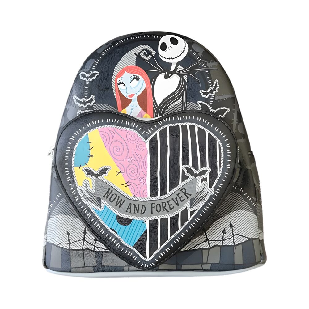 Mochila Jack y Sally Corazón Partido Loungefly 26cm – Pesadilla Antes de Navidad