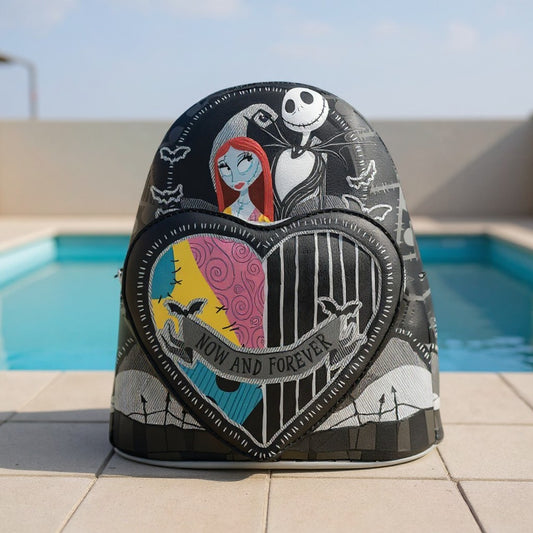 Mochila Jack y Sally Corazón Partido Loungefly 26cm – Pesadilla Antes de Navidad