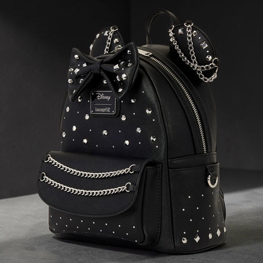 Mochila Minnie Mouse Studs & Chains Disney Loungefly 26 cm – Negra