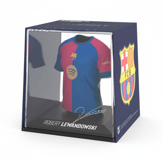 Figura Mini Camiseta Lewandowski FC Barcelona Firmada – Edición Coleccionista (9,5 cm)