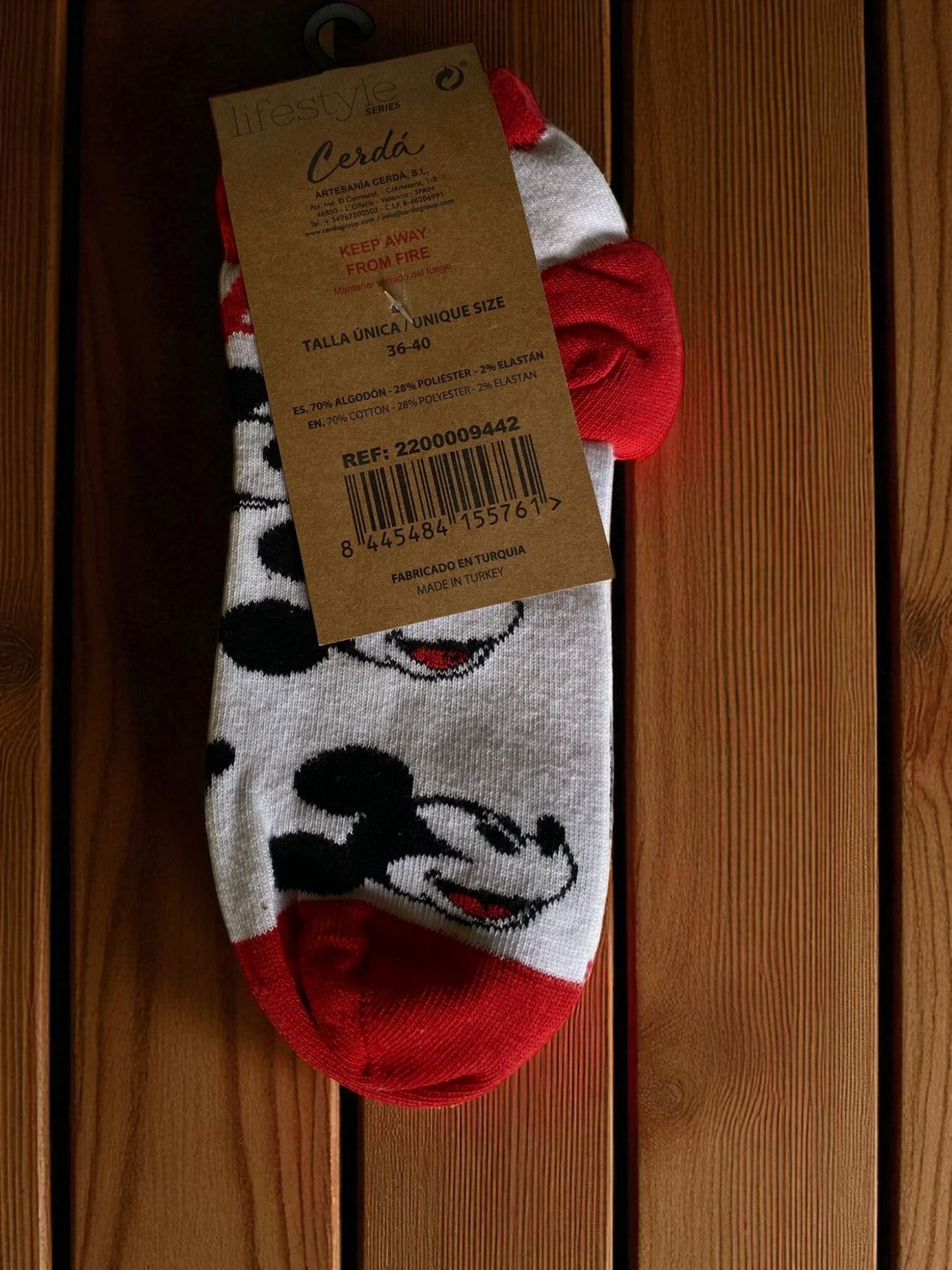 Pack 3 pares calcetines Mickey Mouse para mujer, algodón, talla 36-40