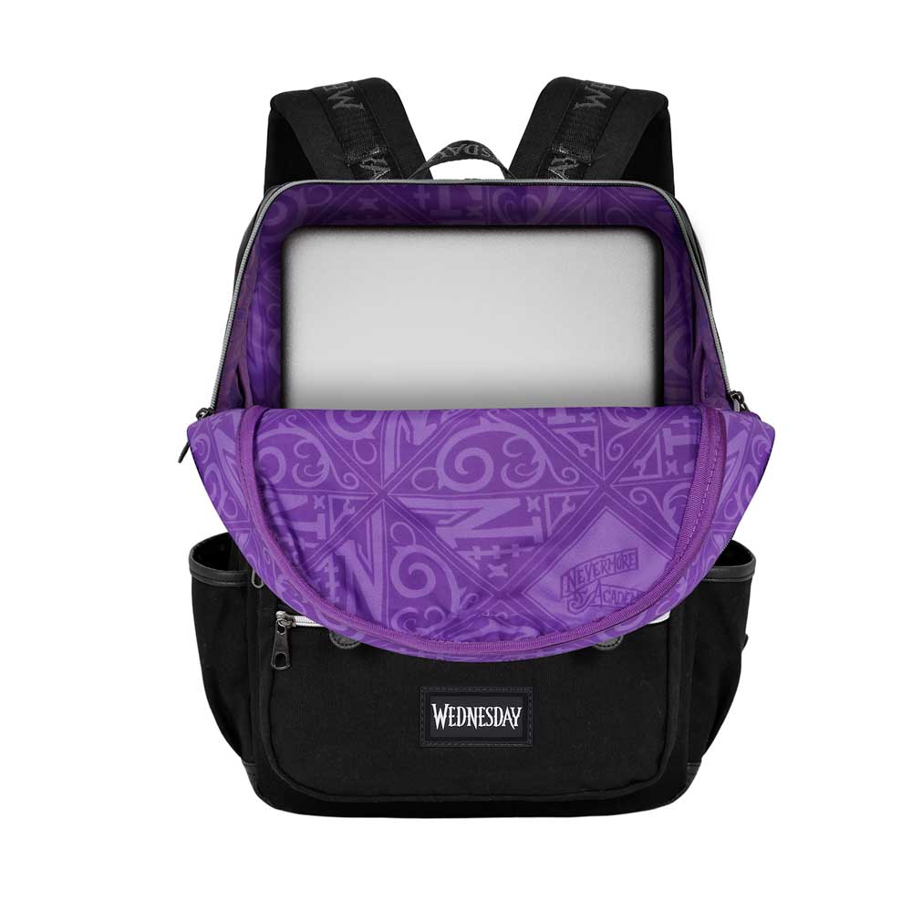 Mochila Miércoles Addams Uniform Nevermore Netflix 40 cm | Licencia Oficial