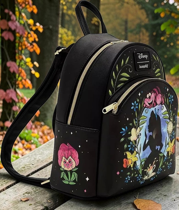 Mochila Loungefly Alicia en el País de las Maravillas Disney Floral Glow 26cm