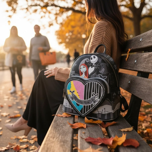 Mochila Jack y Sally Corazón Partido Loungefly 26cm – Pesadilla Antes de Navidad