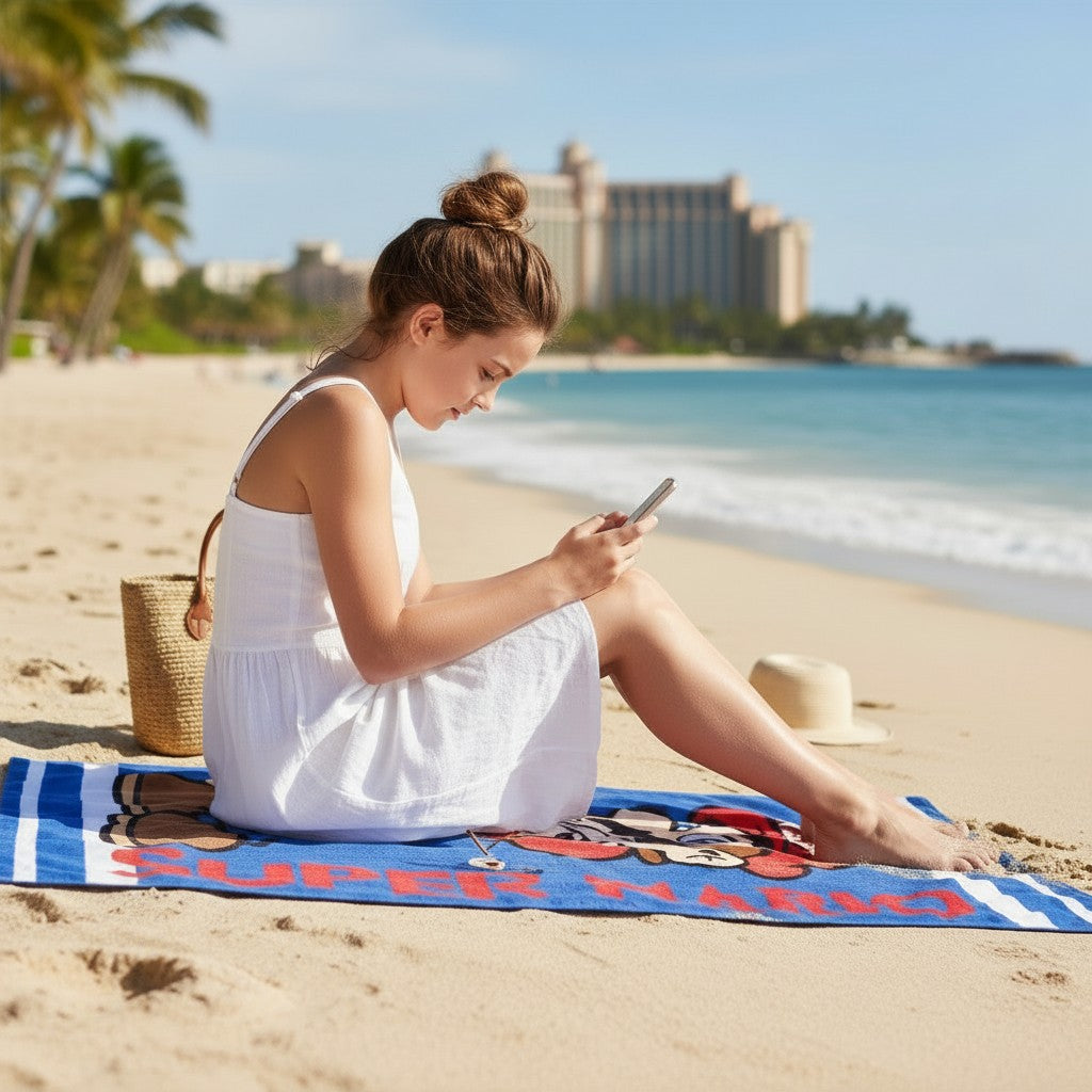 Toalla Super Mario Bros algodón 100% 70x140 cm – Playa y baño