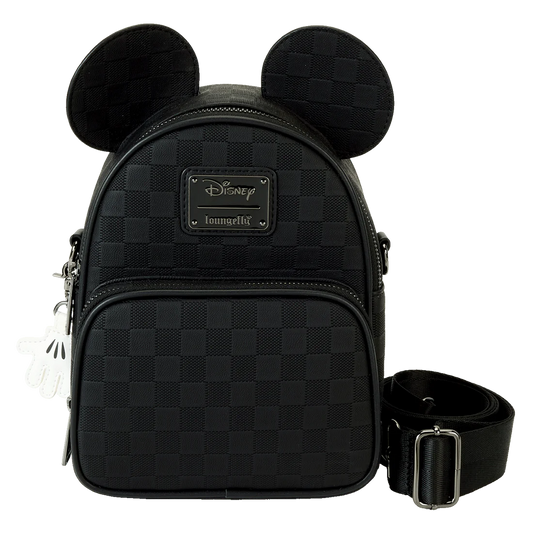 Loungefly Bolso Cruzado Mickey Orejas - Edición Limitada, Correa Desmontable y Multiple Espacios