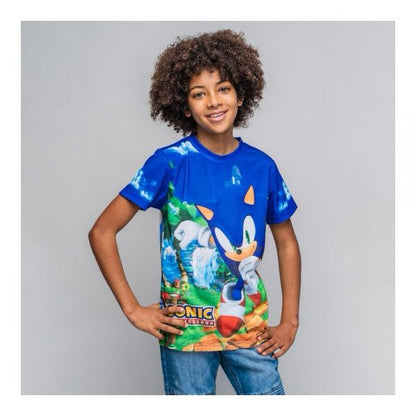 T-shirt à manches courtes Sonic Blue pour garçon, 12 ans - Marque Cerdá