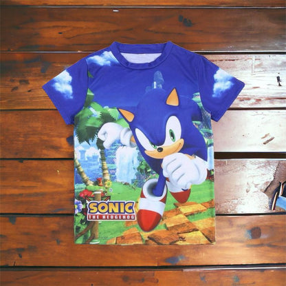 Camiseta niño infantil de Manga Corta Infantil Sonic Azul 12 Años - Marca Cerdá