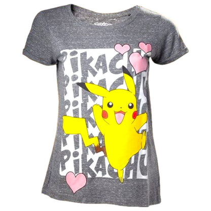 Camiseta mujer Pokémon Pikachu Love Bioworld Talla L 100% Algodón regalo para mujer