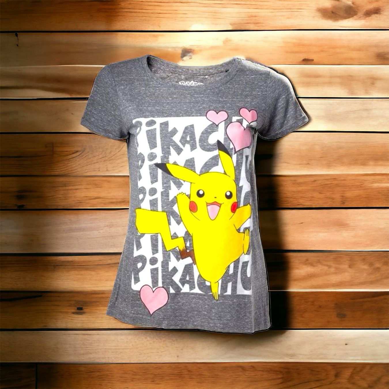 Camiseta mujer Pokémon Pikachu Love Bioworld Talla L 100% Algodón regalo para mujer