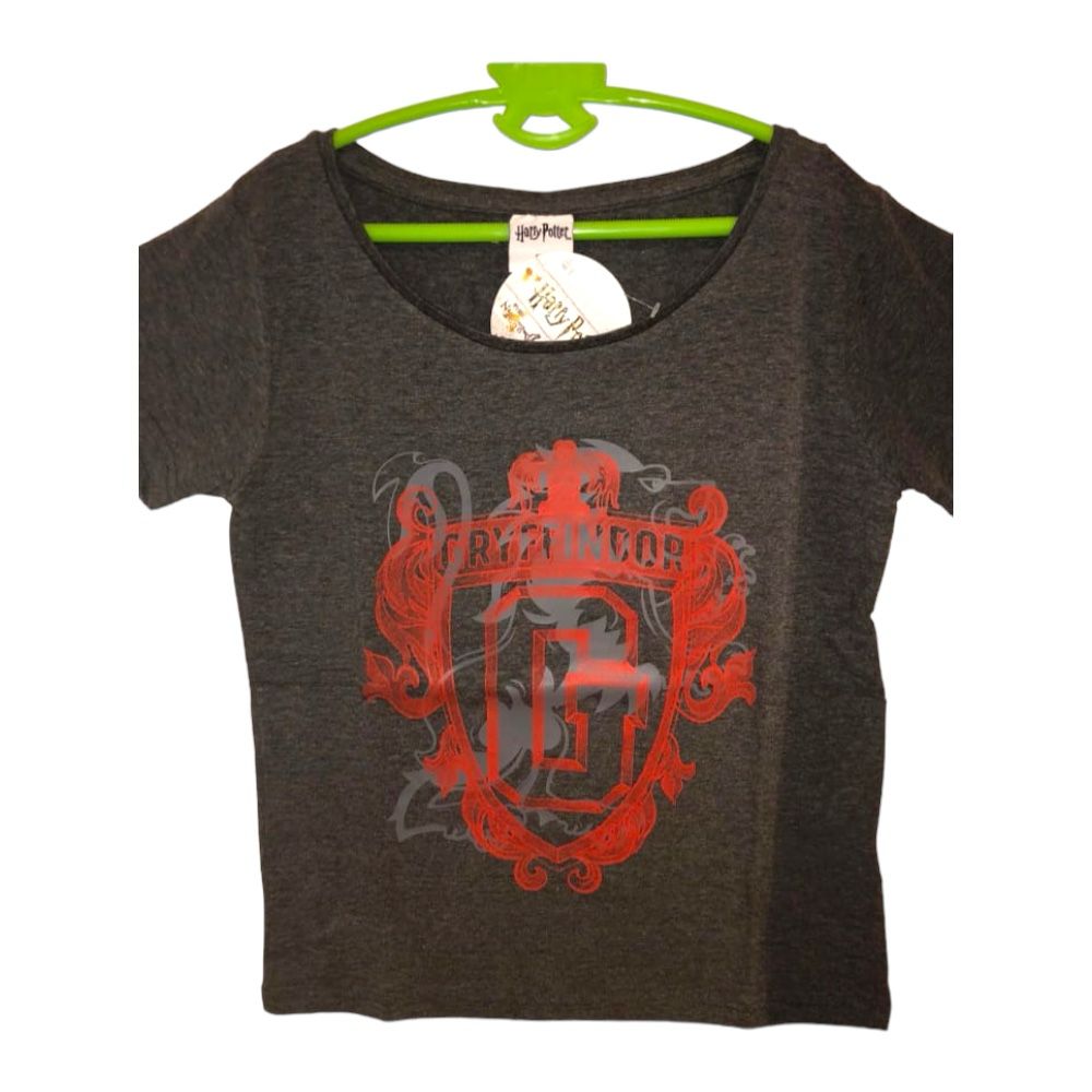 Setino Camiseta mujer Escudo Hogwarts Negra 100% Algodón