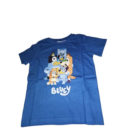 Kids T-shirt Boys Bluey Blue 100% Cotton - Sizes 3-8 Years - High Quality Moose Toys - Gift for boy