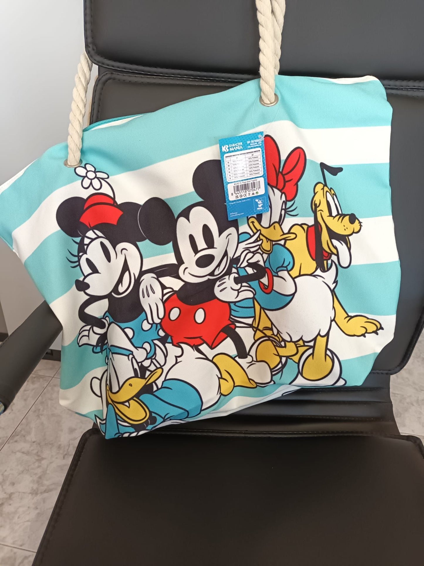 Bolsa de playa Mickey Mouse azul 37x52x17cm Karactermania - Ideal regalo para mujer