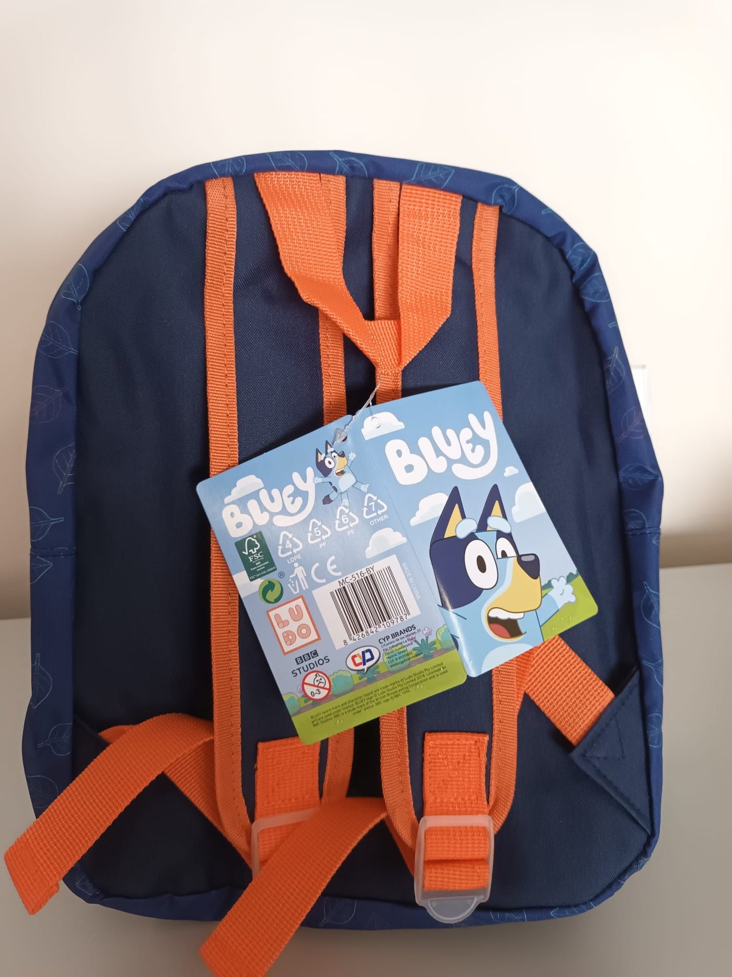 Leaves Bluey Kids Backpack 30cm - Size 24x10x30cm - Leaf Print - CYP BRANDS Gift for Kids