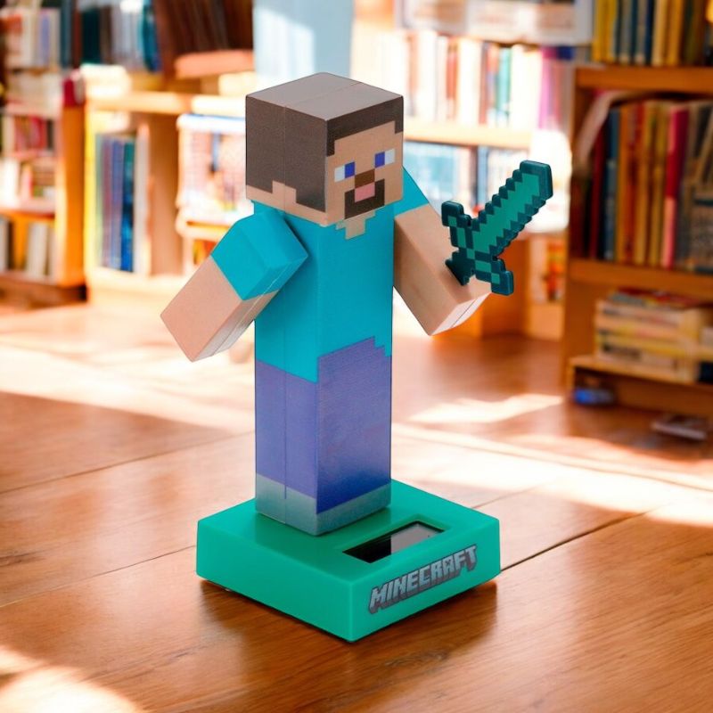 Muñeco Solar Steve Minecraft con Movimiento