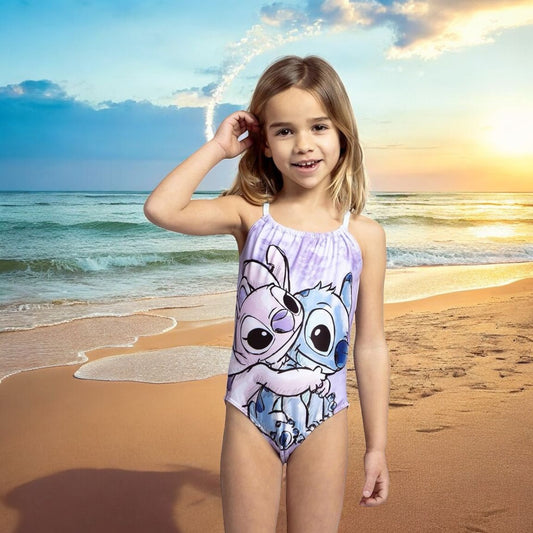 Bañador Niña Stitch & Ángel Disney cerda group - Tallas 5-12 Años - Diseño Exclusivo Verano