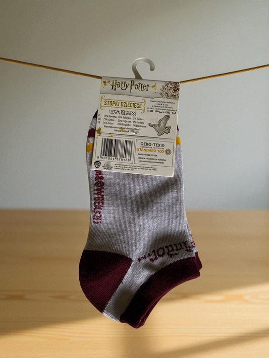Calcetines cortos infantiles Harry Potter Gryffindor – 75% algodón”