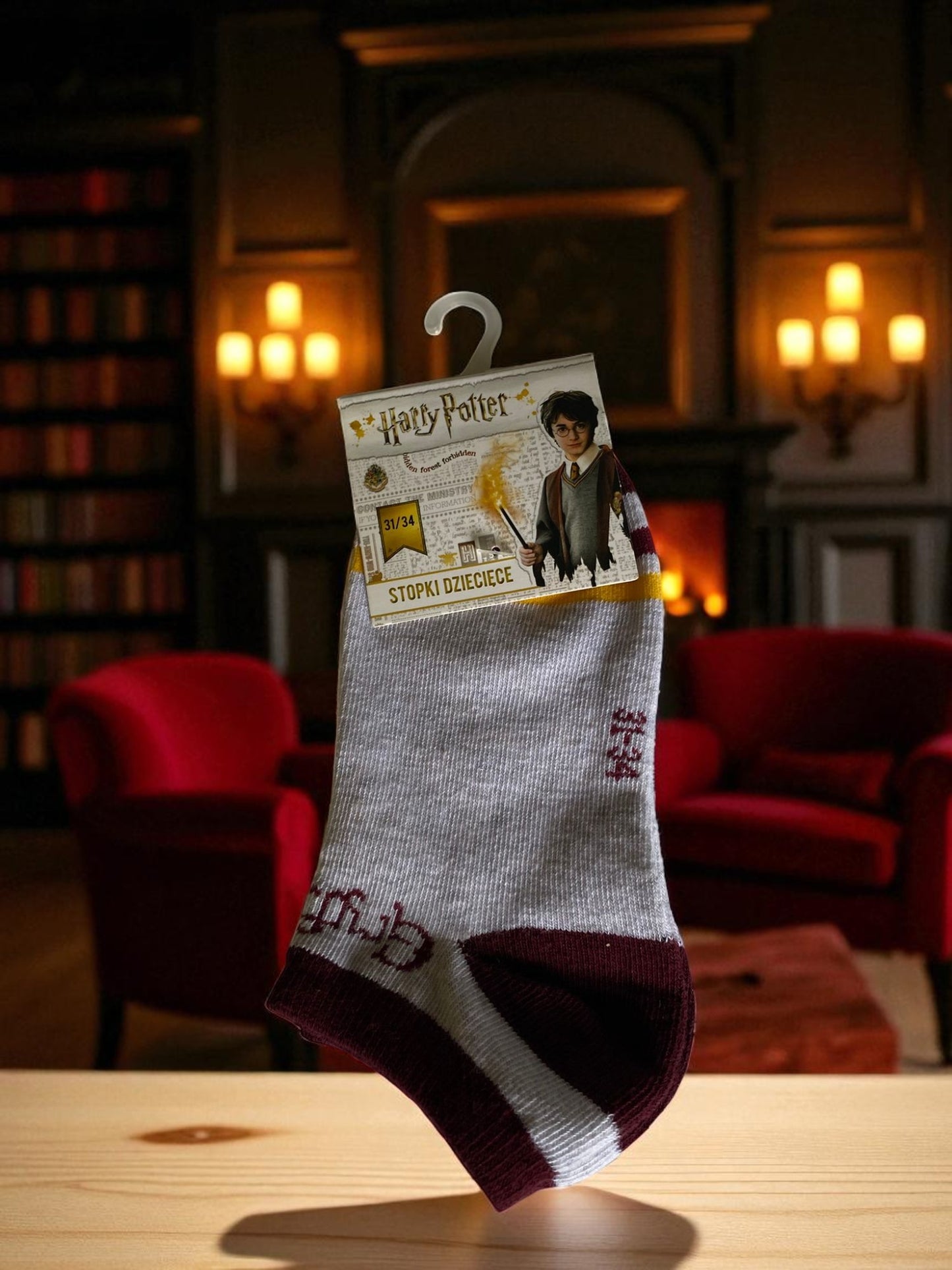 Calcetines cortos infantiles Harry Potter Gryffindor – 75% algodón”