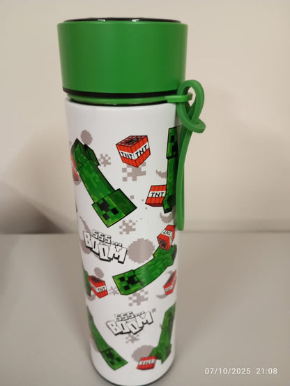 🎮 TERMO MINECRAFT ORIGINAL 450ml + Termómetro ⚡ ¡Perfecto para Pequeños Gamers! Mantiene Frío Todo el Día