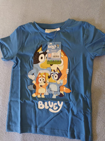 T-shirt pour enfants garçons Bluey Blue 100% coton - Tailles 3-8 ans - Jouets Moose de haute qualité - Cadeau pour garçon