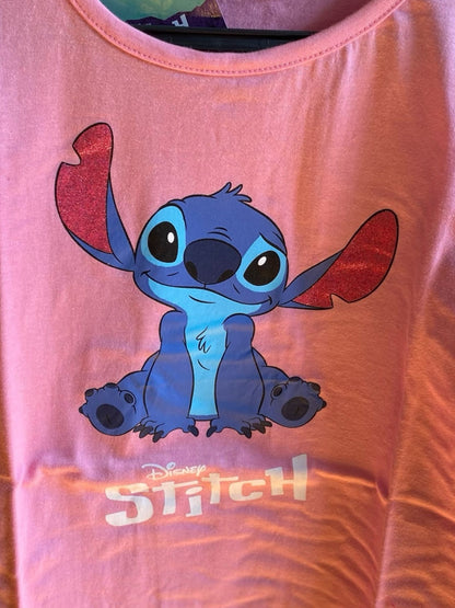 Camiseta manga larga rosa licencias   Stitch  niña algodón 100%