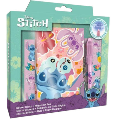 Diari Disney Stitch + Bolígraf Màgic CYP Brands 23x22cm - Set Escriptura Infantil