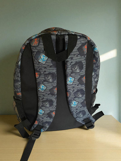 Mochila Minecraft Oficial Pixelada 40cm - Aventura Blocky Infinita | Resistencia Creeper