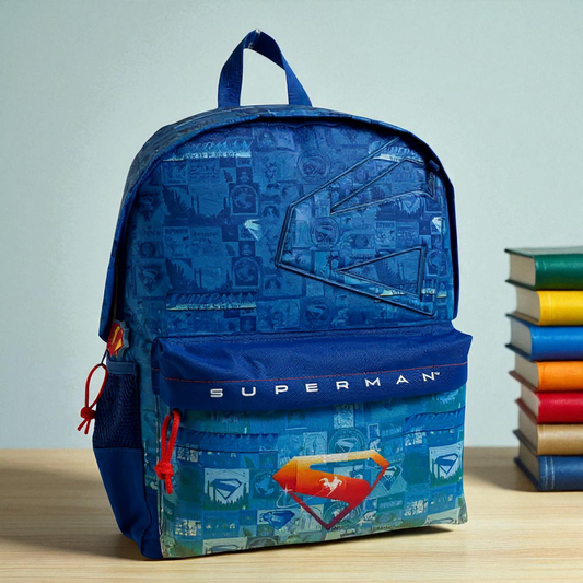 Mochila Superman DC Comics 40cm Adaptable | Poliéster Escolar Infantil | Ergonómica 2 Compartimentos
