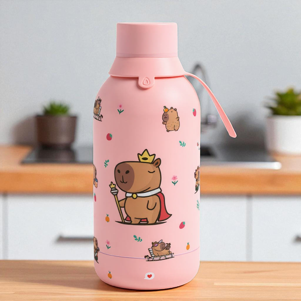 Botella Térmica Acero Inoxidable Capibara 710ml Doble Aislamiento 24h Frío 12h Caliente BPA Free