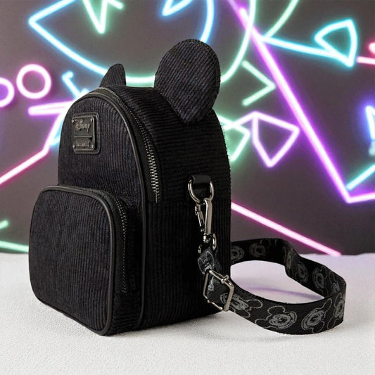 Bolso Mochila Disney Classic Mickey Convertible Pana Piel Vegana 16.8x20.6cm