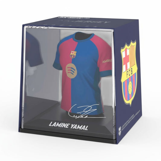 Mini Camiseta Lamine Yamal FC Barcelona 9.5 cm – Figura Oficial con Estuche, Edición Limitada