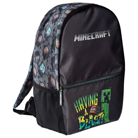 Mochila Minecraft Oficial Pixelada 40cm - Aventura Blocky Infinita | Resistencia Creeper