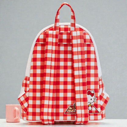 Mochila Mini Hello Kitty Sanrio X Loungefly – Gingham Roja y Blanca 28 cm | Licencia Oficial