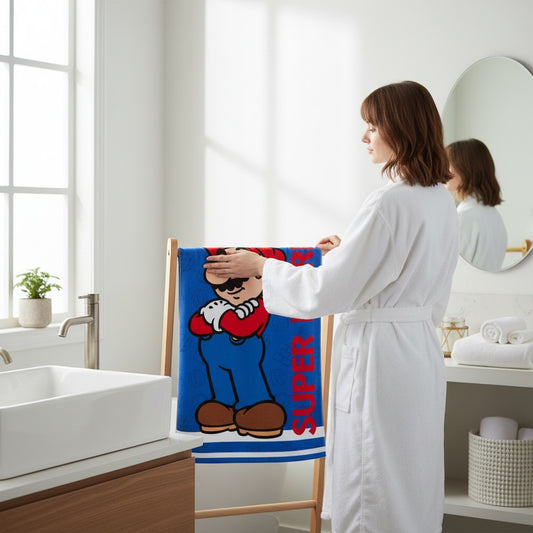 Toalla Super Mario Bros algodón 100% 70x140 cm – Playa y baño