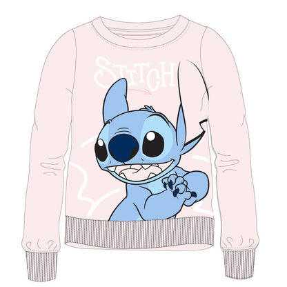 Pink children's sweatshirt for girls Stitch Disney 100% cotton. e plus m gifts for children