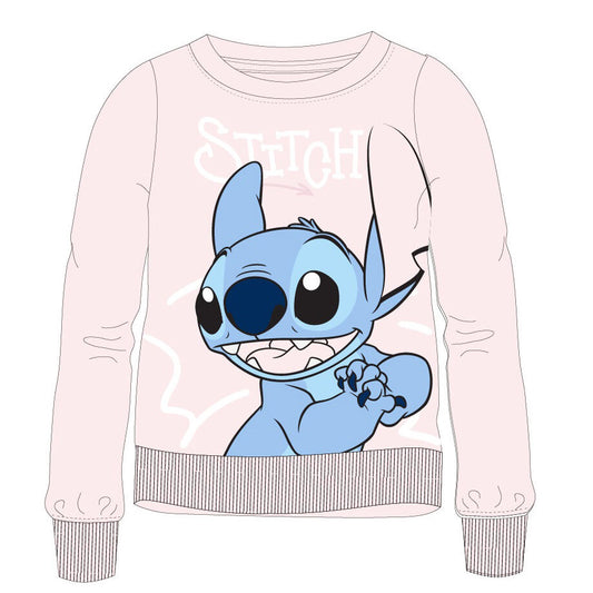 Pink children's sweatshirt for girls Stitch Disney 100% cotton. e plus m gifts for children