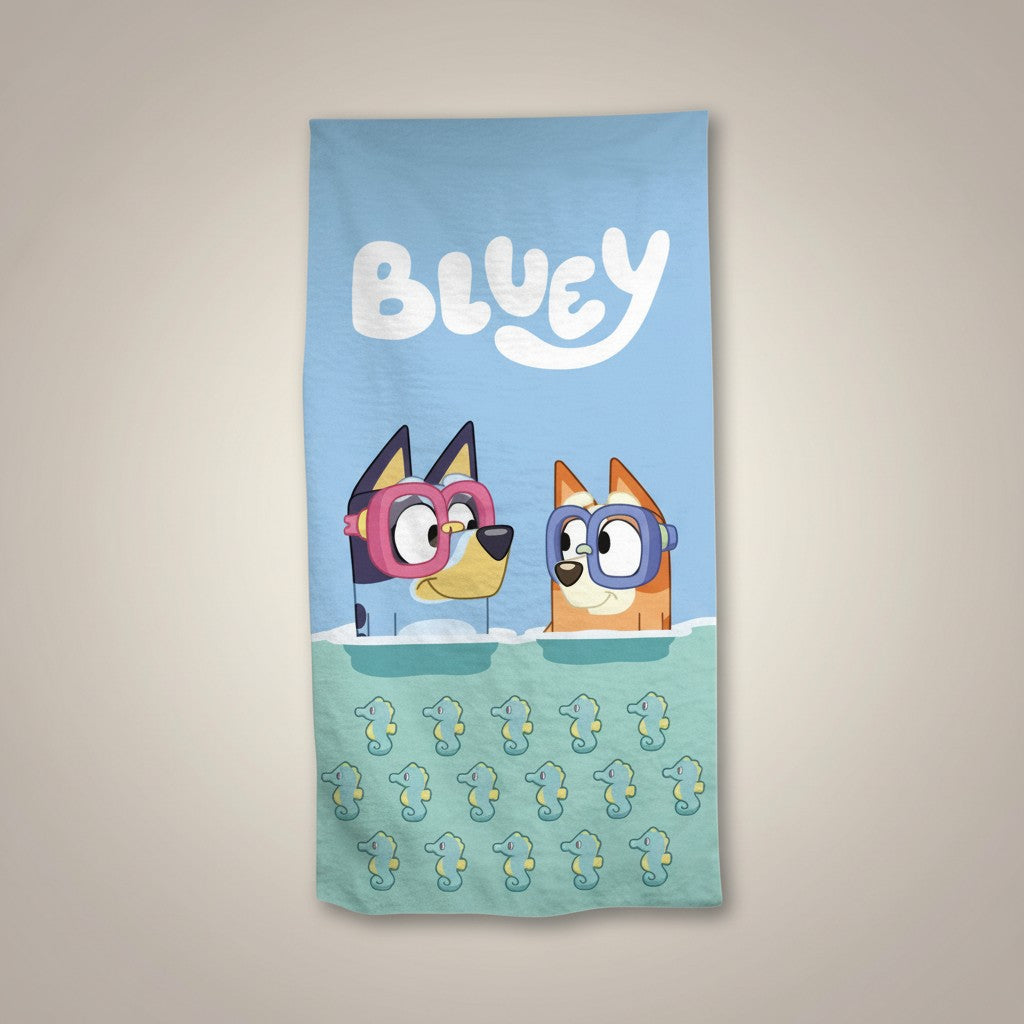 Toalla Bluey infantil microfibra 70x140 cm – Playa y piscina Bluey y Bingo
